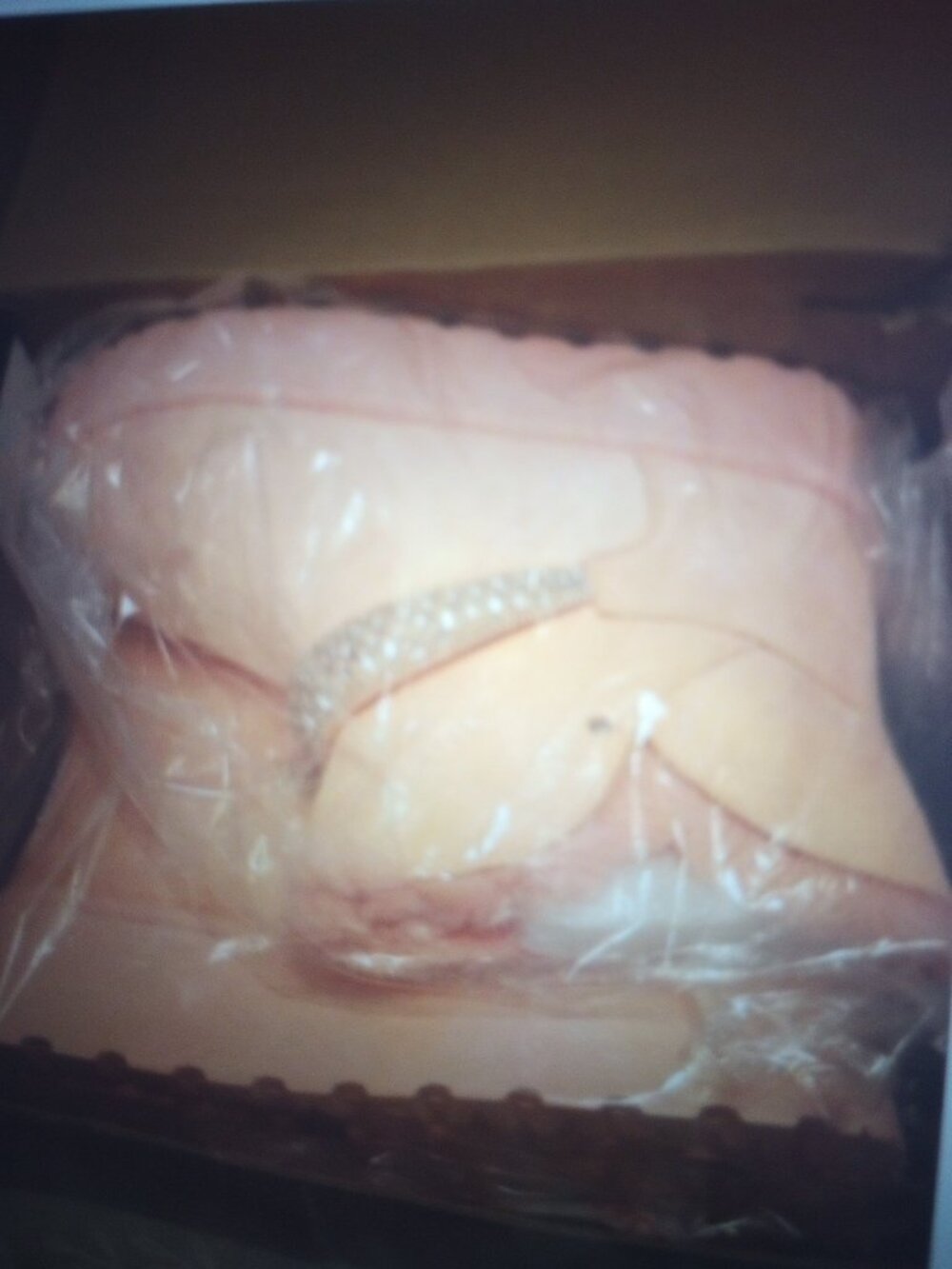 Rogue sz 9 pink bootie w/ beautiful silver rhinestone strap! New!
